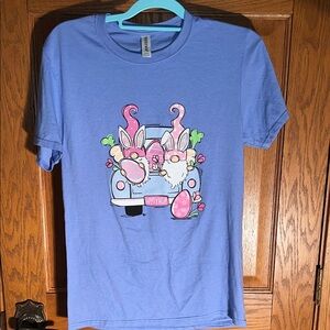 Blue Kids Shirt with Bunny Print